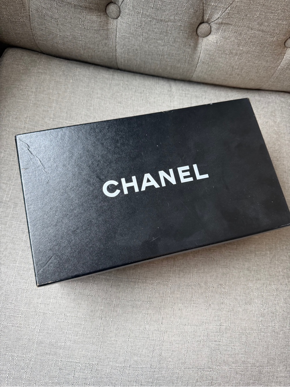 CHANEL Black Box with Pink Label